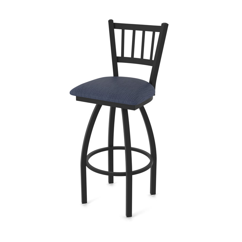 Tabouret pivotant XL 810 Contessa, Noir froissé, Tissu - ancre graphique, Très haut (assise de 36 po de hauteur)