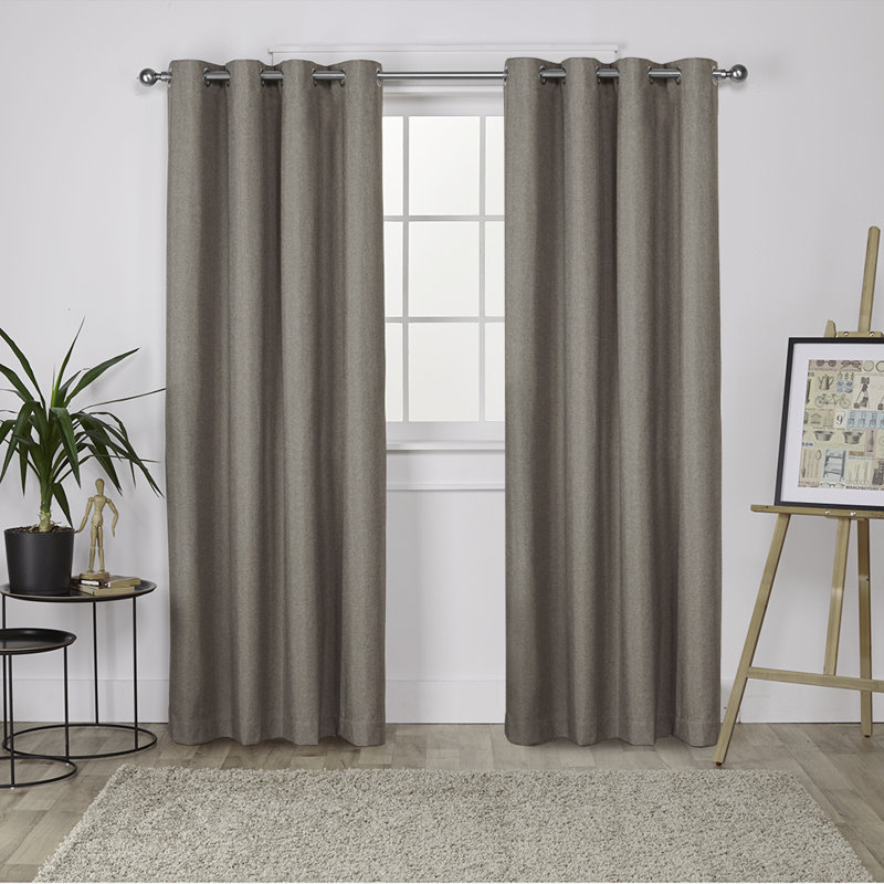 Panneaux de rideaux isolants et obscurcissants avec œillets de couleur unie andish, l 54" x L 84", Gris colombe