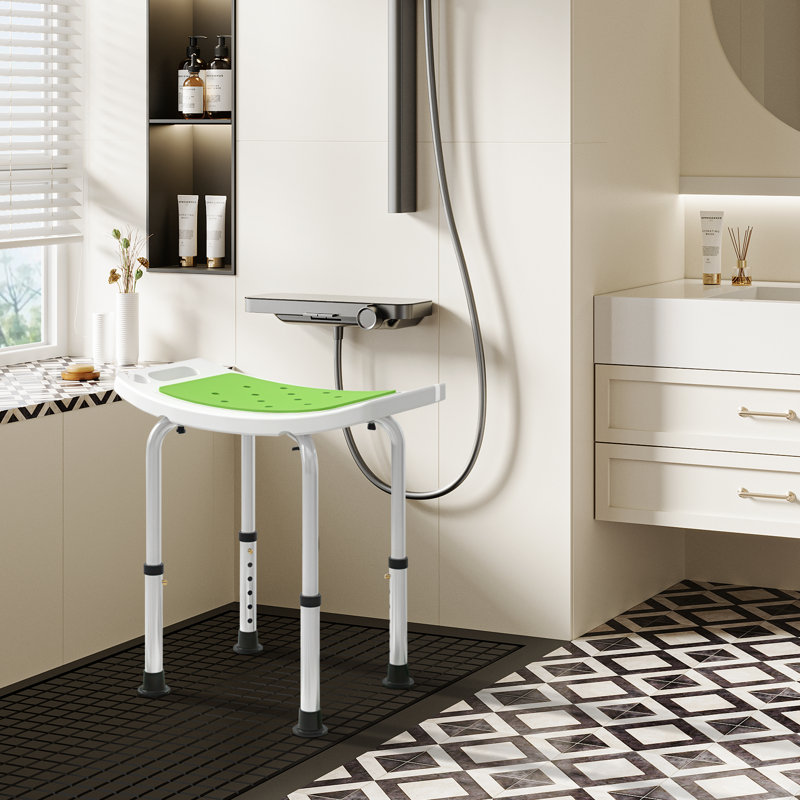 Adjustable Shower Stool With Non-slip Feet – Safe Bath Seat For Elderly, Pregnant & Disabled, Green