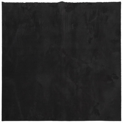 Rug "HUARTE" Short Pile Soft and Washable Black