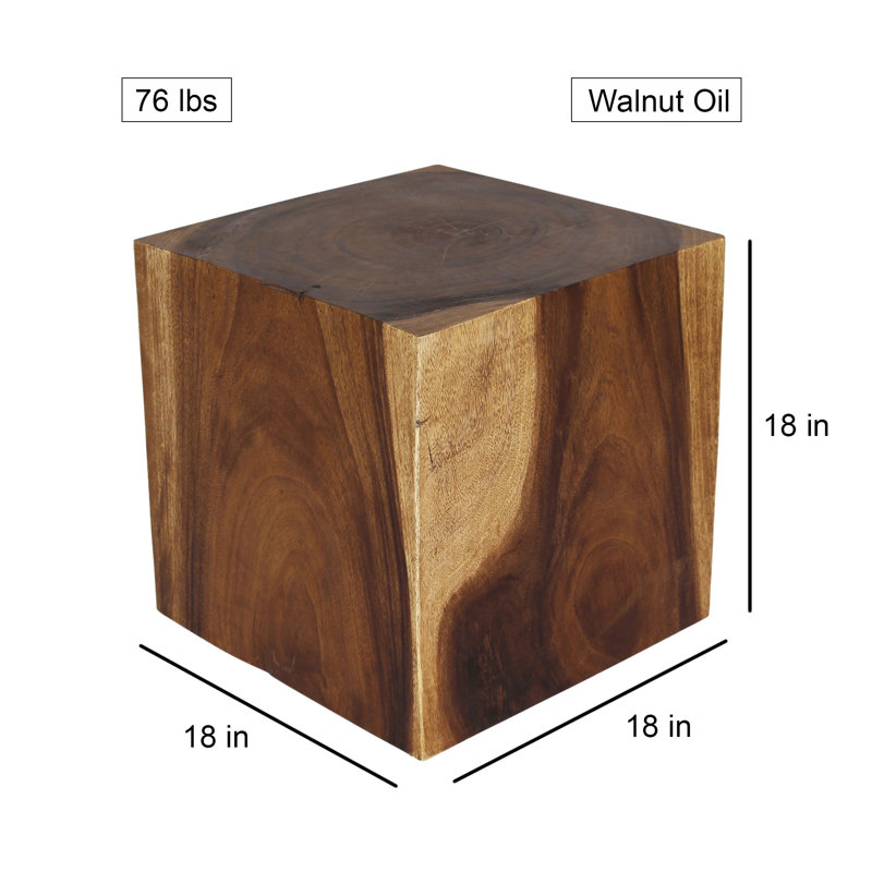 Motyka Solid Wood End Table, Brown Wood