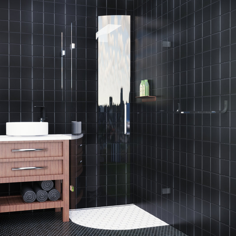 Carreau de mosaïque en porcelaine mate carrée 11,82 po x 11,82 po Porcetile, Noir