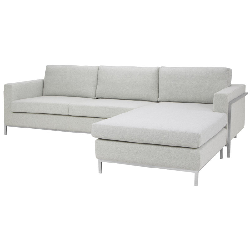Davian Upholstered L-Shaped Sectional Reversible, Stone Wool Blend