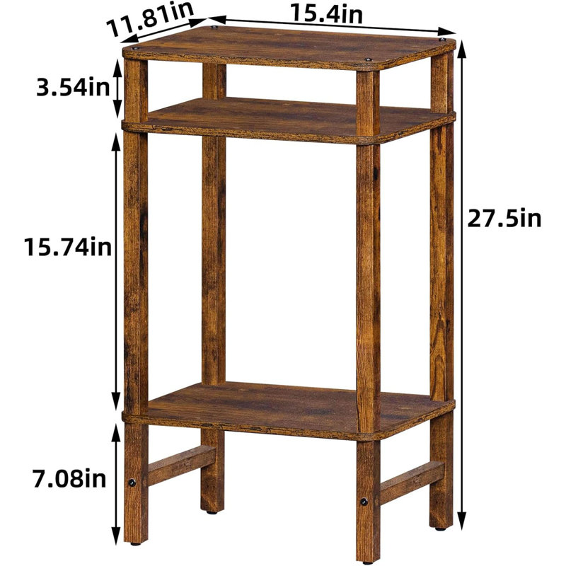 Table d'appoint haute à 3 niveaux, table de bout multi-usage pour le salon, la chambre, le bureau et la salle de bain