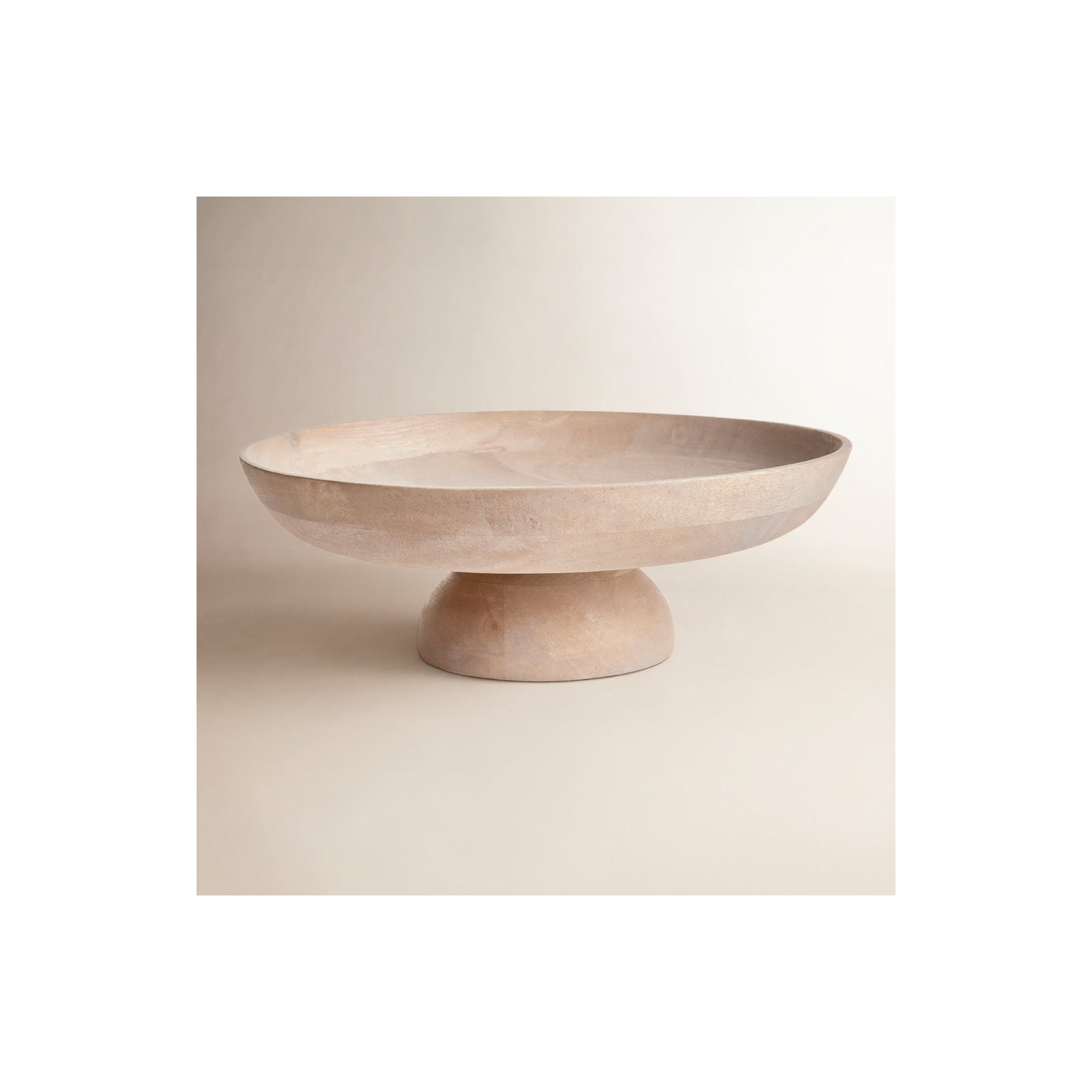 Wood Serving Bowl, White Washed