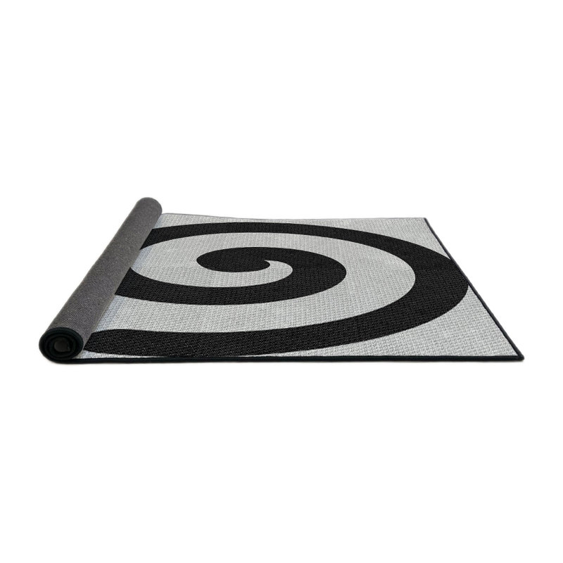 Tapis à motifs noir / blanc, Rond 3 pi