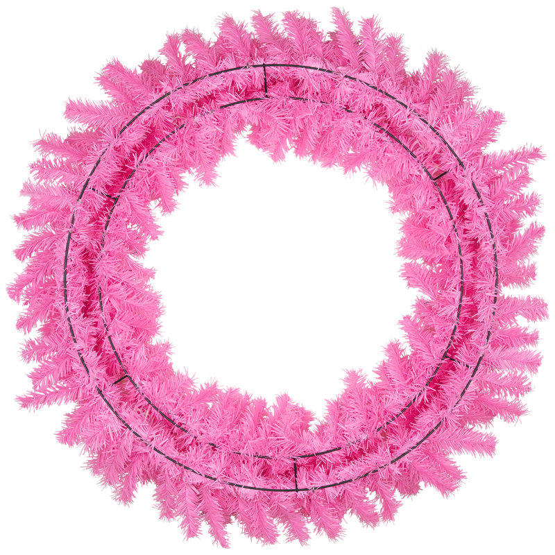 Artificial Pine Christmas Wreath - 36" - Pink - Unlit