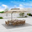Parasol extérieur à double plateau, 8 nervures en aluminium renforcé, inclinaison à 6 positions-251683262-251819953