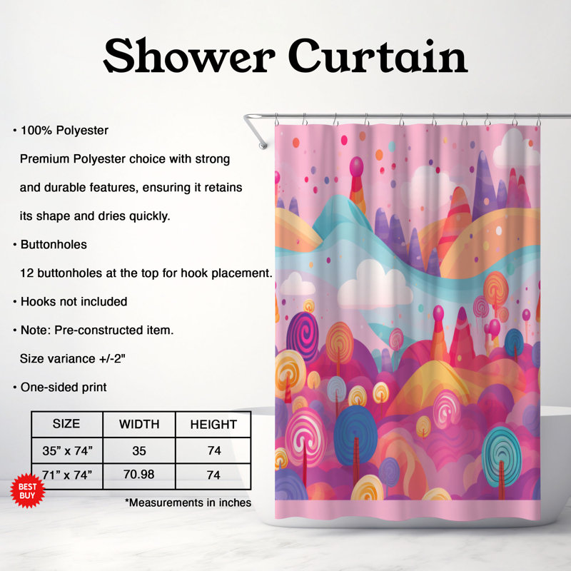 Candy Joy - Premium Shower Curtain, 74"H x 71"W