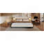 Chic Boucle Upholstered Bed With Integrated Lights And Shelves, White, King