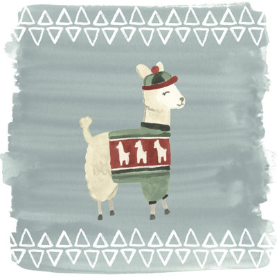 Winter Wonder Llama III by June Erica Vess - Wrapped Canvas Painting