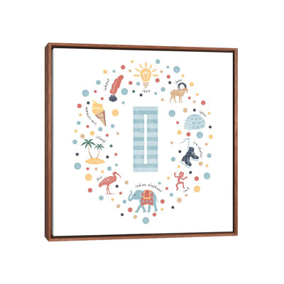Lettre illustrée I bleue - impression