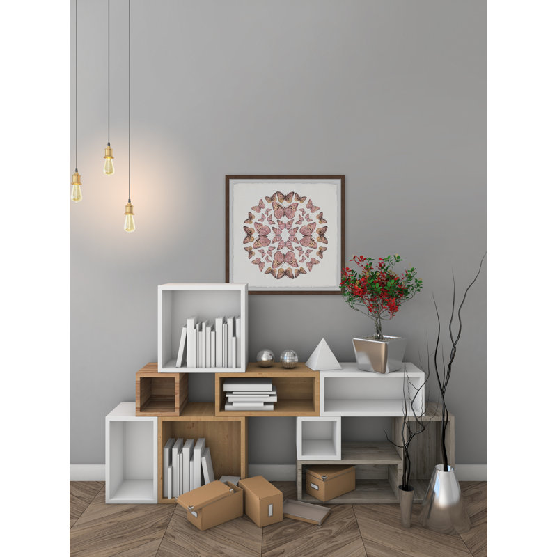 Pink Butterfly Circles by Marmont Hill - Single Picture Frame Print, 41cm H x 41cm W