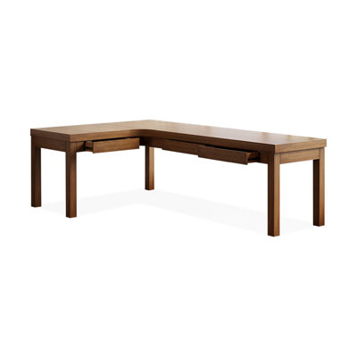 Modern and simple corner L-shaped desk with drawers