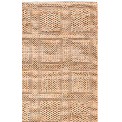 Hand-Woven Plaid Jute Rug
