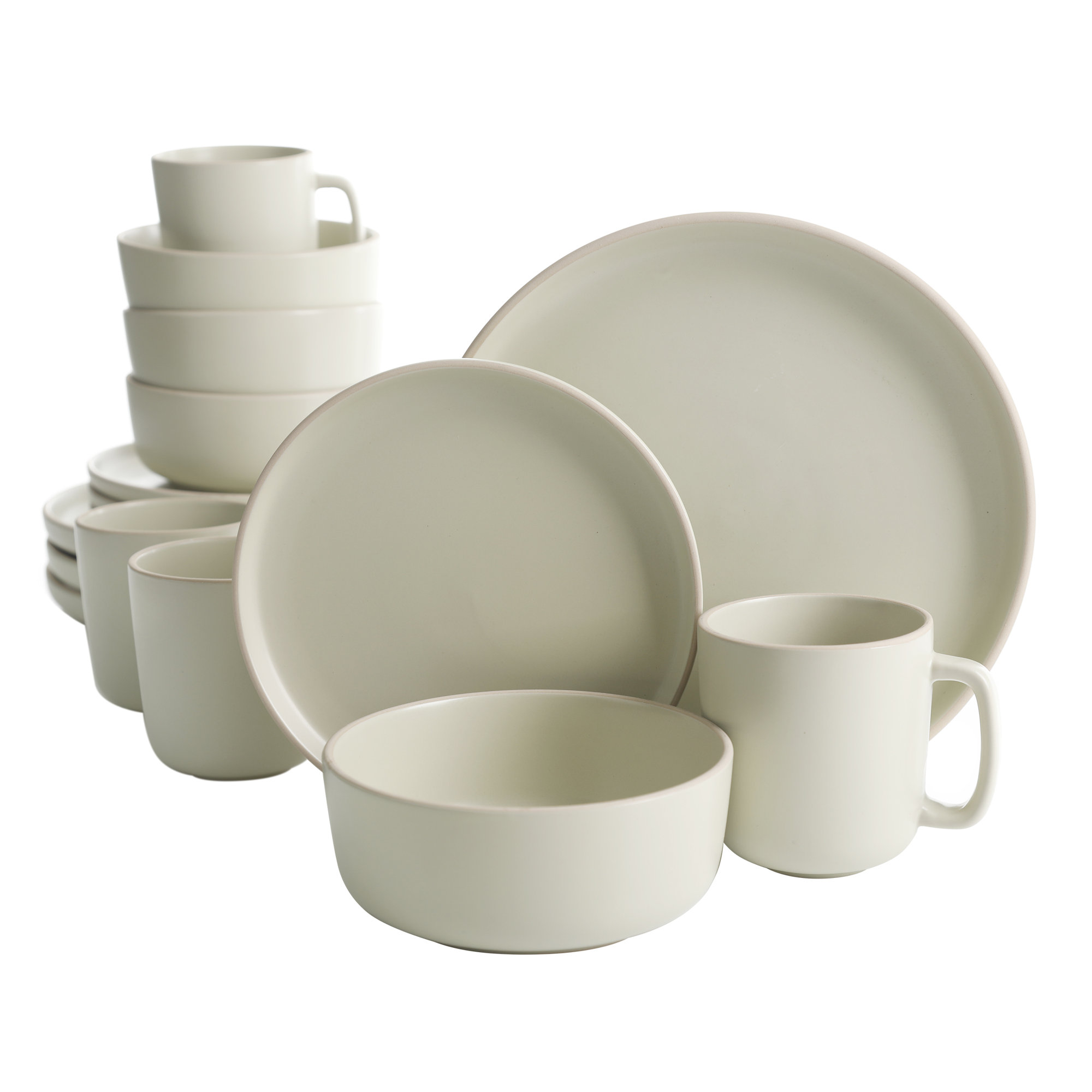 Zuma 16 Piece Dinnerware Set, Service for 4, Pistachio
