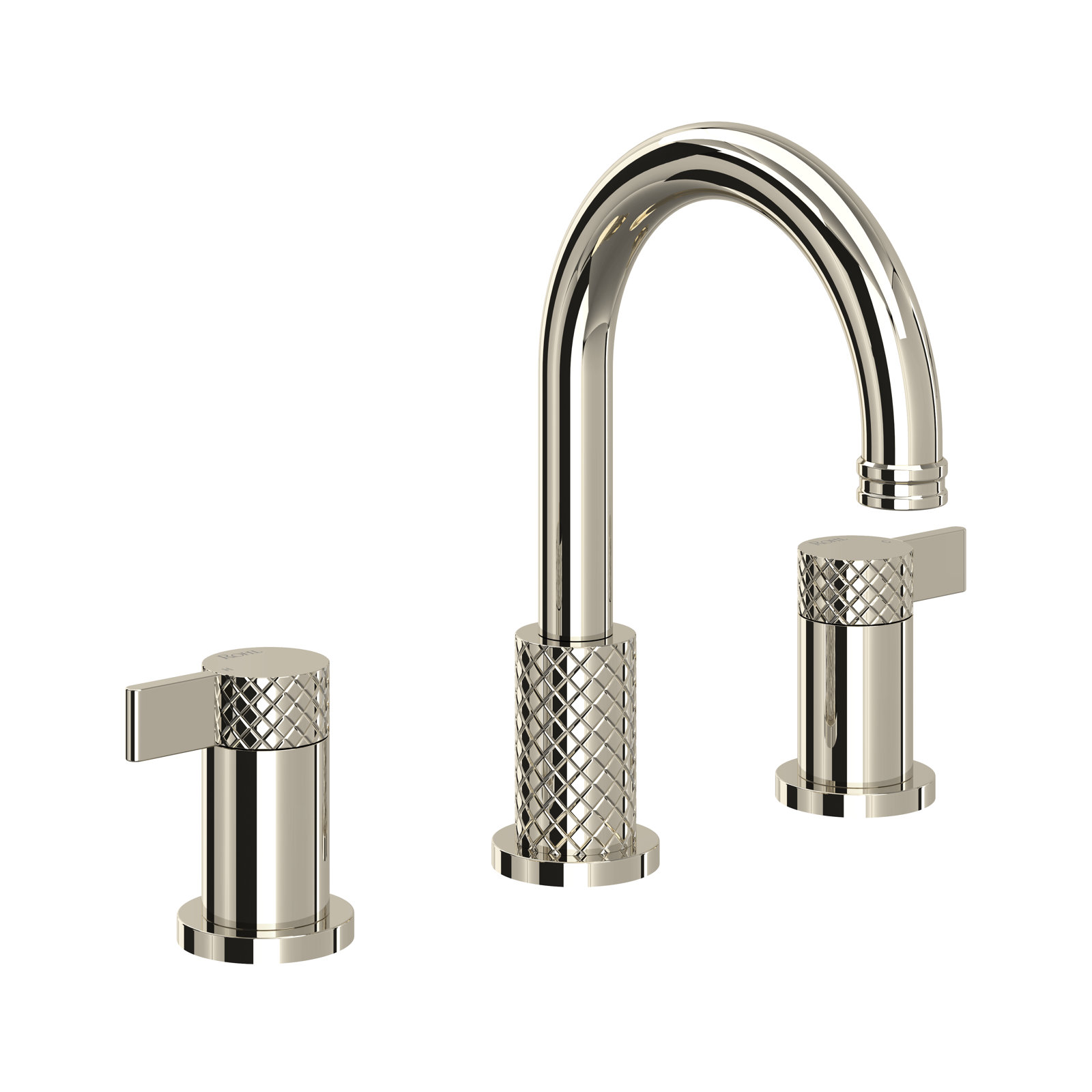 Tenerife Widespread Lavatory Faucet With C-Spout, Polished Nickel