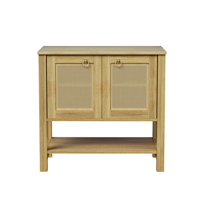 Rattan 2-Door End Table