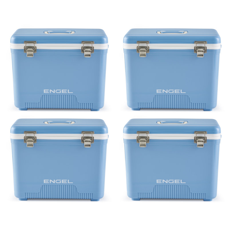 Engel 19 Quart Bait Dry Box Ice Cooler with Shoulder Strap, Arctic Blue