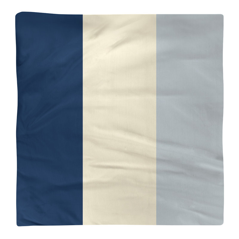 Cotton No Pattern Square Napkin, Navy Blue/Cream/Metallic Silver