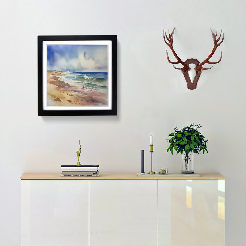 Single Picture Frame Print on Wood, Black