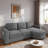 Modern L-shaped Sectional Sofa With Curved Chaise Lounge, Usb Ports And Side Storage Pockets-2069918018