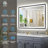 Bathroom Led Mirror Brushed Gold Metal Frame Frontlit & Backlit Vanity Mirror Anti-Fog Stepless Dimmable 3 Colors Wall-Mounted-167799902-167799848-167799854