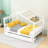 Full Size Wood House-Shaped Bed With Sky Roof And Storage Drawers-999061104