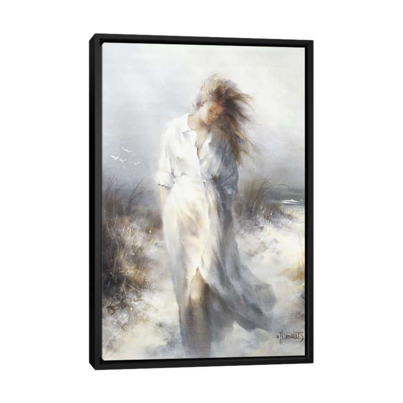 « rêvey », impression sur toile, H 26 po x l 18 po x P 1,5 po, Toile avec cadre noir, Pas de tapis
