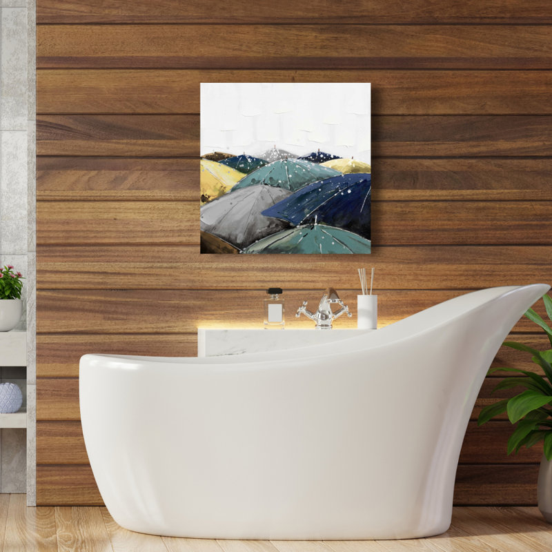 Blue Umbrellas Canvas - Unique Home Decor Wall Art