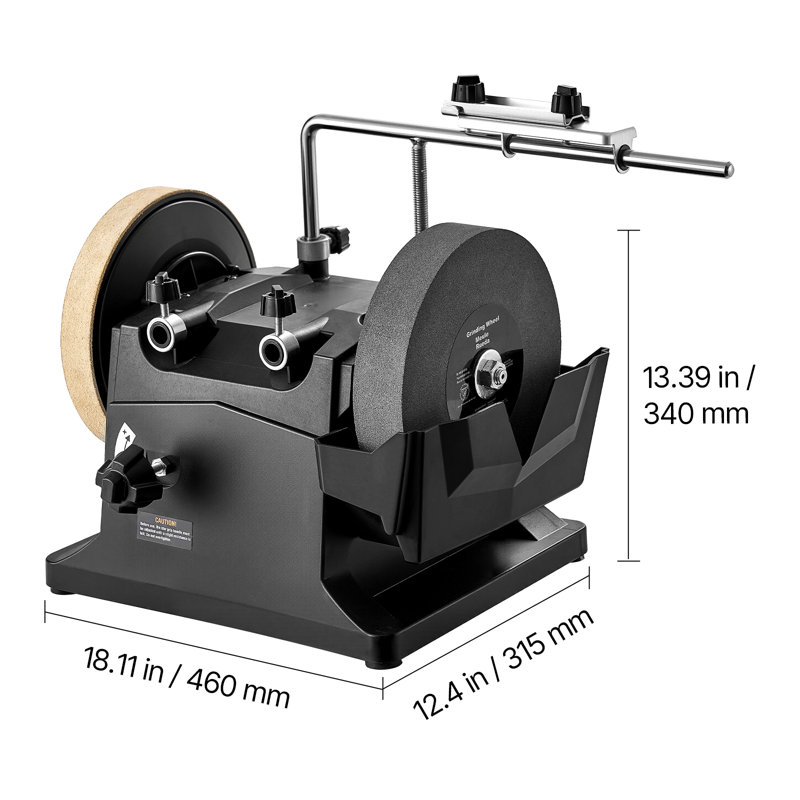 Système d'affûtage humide de 8 pouces, machine à affûter les couteaux refroidie à l'eau avec une vitesse de mouture de 155 tr / min, meuleuse de pierre humide bidirectionnelle verticale / horizontale, meuleuse de banc humide pour couteau, ciseau, couteau, hache