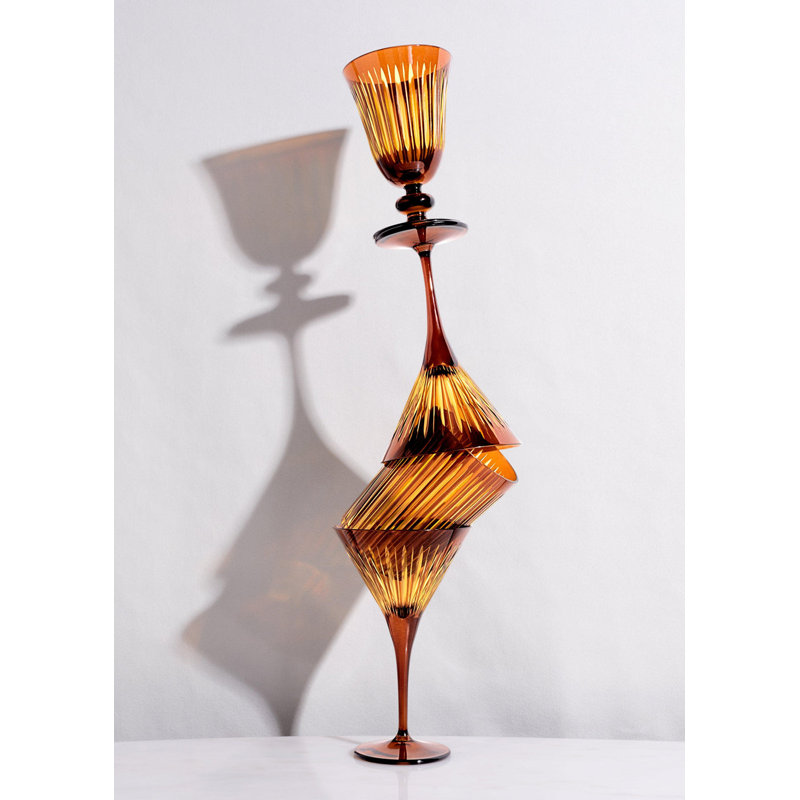 Prism Wine Glasses (Set of 4) - Amber/Honey, Amber