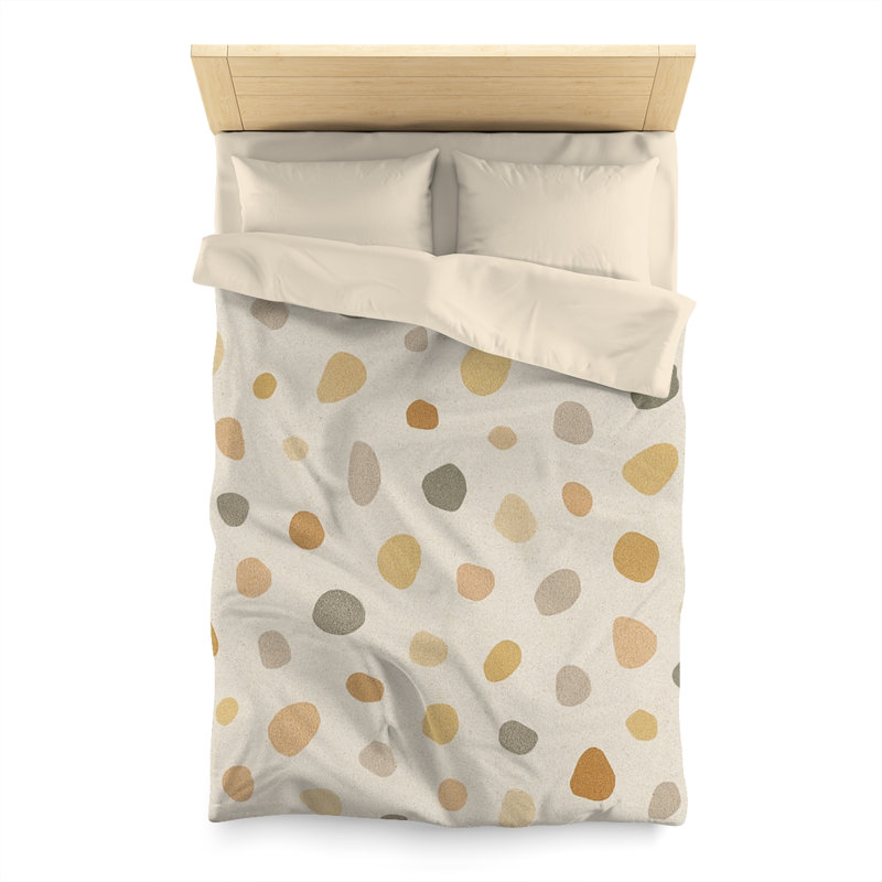 Microfiber Duvet Cover Boho Style, Design 40, Cream, Twin Duvet Cover