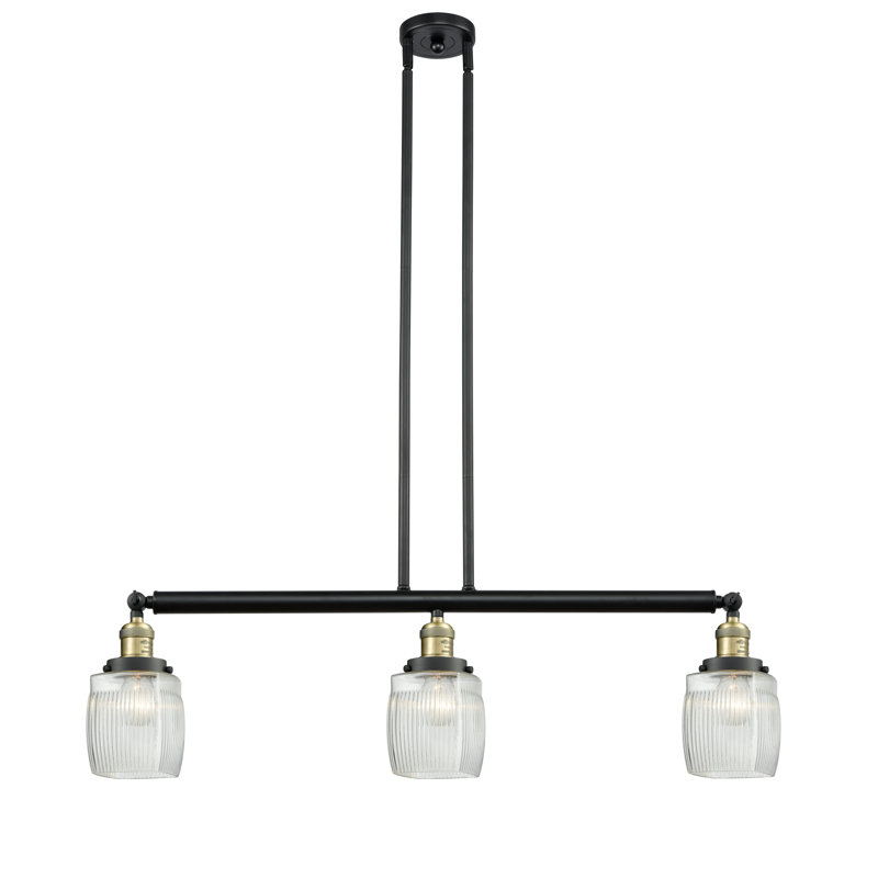 Luminaire suspendu pour îlot de cuisine 3 lumières Leitch, DEL, Laiton antique noir