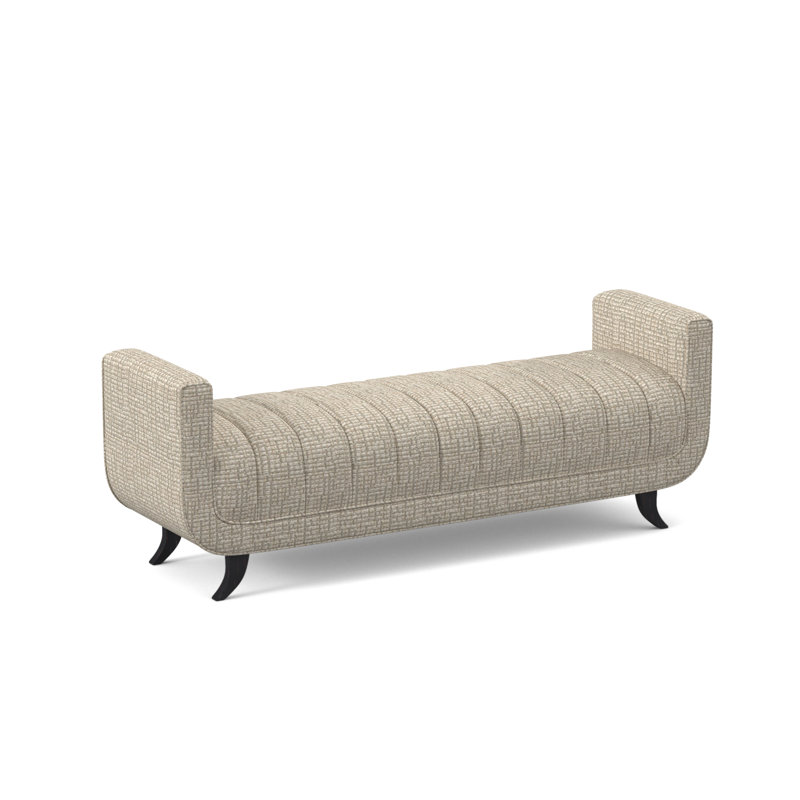 Salon Upholstered Bench, Vintage Ebony, Stepping Stones Ivory