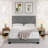 Boyd Sleep Vector Upholstered Velvet Platform Bed, Adjustable Height Headboard, No box Spring Required-82004903