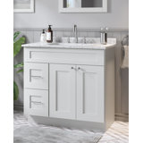 Chrisna 37'' Single Bathroom Vanity with Quartz Top
