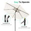 Parasol de table d'extérieur de 7,5 pi avec parasol de marche et manivelle - beige
