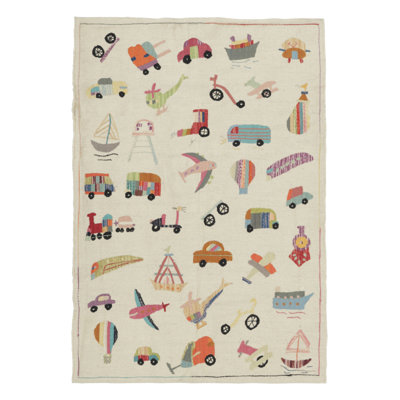 Rug & Kilim’S Suzani-Inspired Kilim, Whimsical Polychromatic Folk Art Pictorials