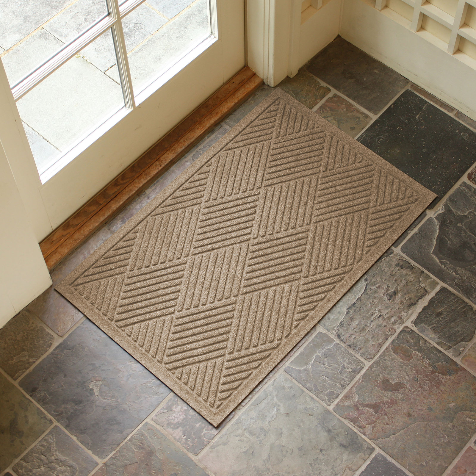 WaterHog® Diamonds Non-Slip Doormat, Camel, Rectangle 2' x 3'