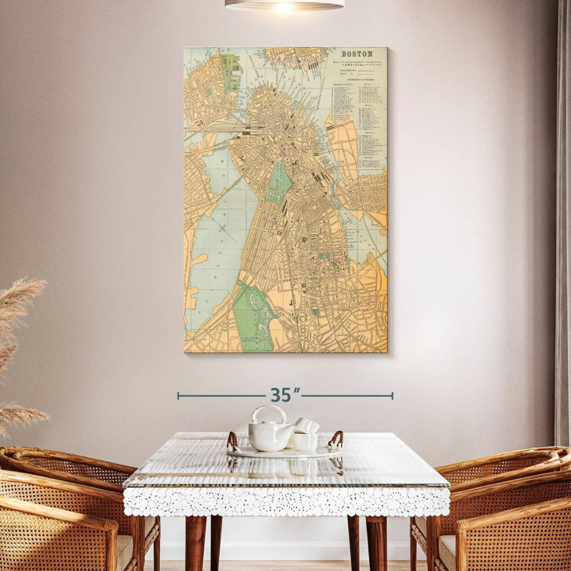 Aliaz Boston Map, 51" H x 34" W