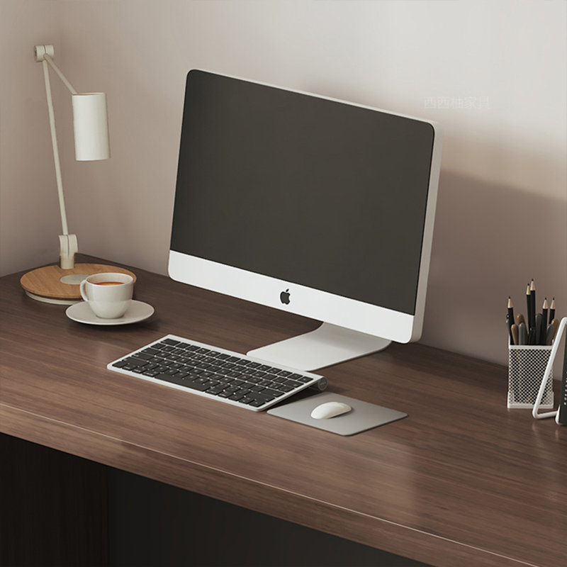 Bureau rectangulaire à 3 tiroirs en bois manufacturé brun noisette + kaki, H 29,53 po x l 62,99 po x P 23,62 po
