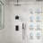 Digital Shower System with Pressure Balanced Valve, 12" Ceiling Mount Rainfall Dual Shower Head and Handheld Shower-89015407