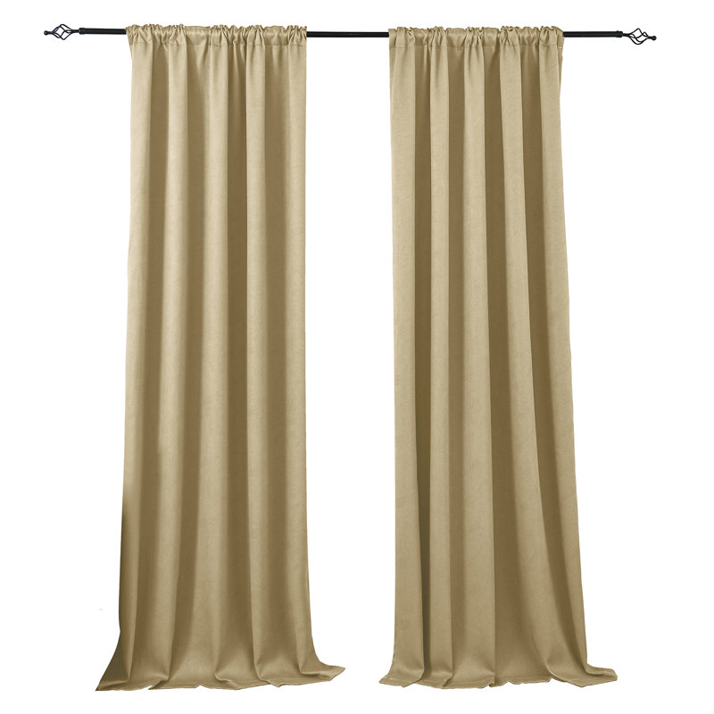 Panneaux de rideaux obscurcissants estampés pour rideaux occultants et isolants, Beige, L 52 po x L 84 po