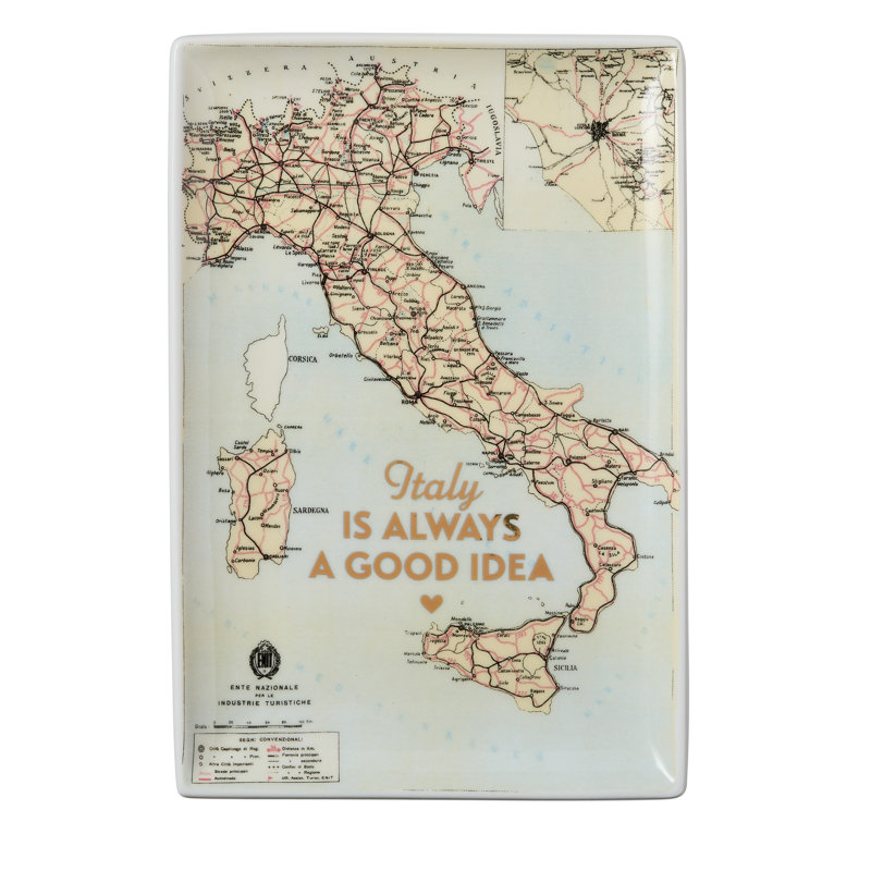 Grand Tour Italy Tray Italy Map