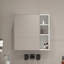 Armoire de salle de bain avec miroir blanc, surface de 0,12 po d'épaisseur, rangement pour petits besoins fixé au mur dans un miroir transparent, cloisons internes