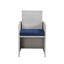 Tissu bleu bistro 9 pièces - 4 chaises, repose-pieds et table de salle à manger 9 pièces, tissu, repose-pieds