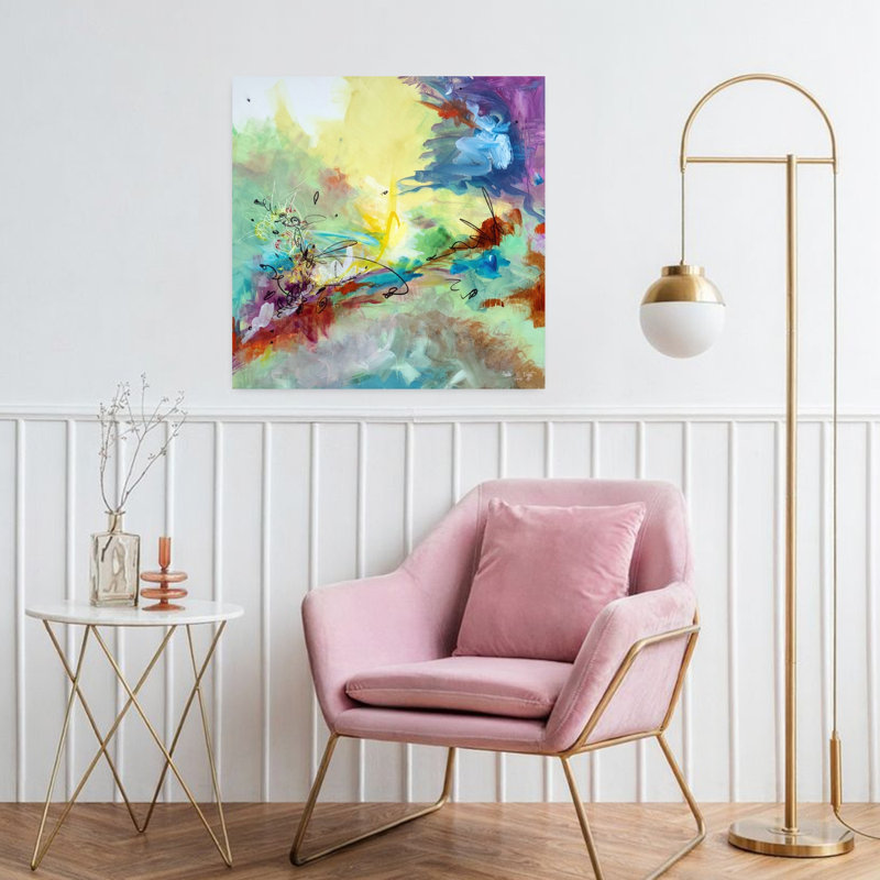 «Today jusqu'à May», art abstrait contemporain, H 32 po x l 32 po