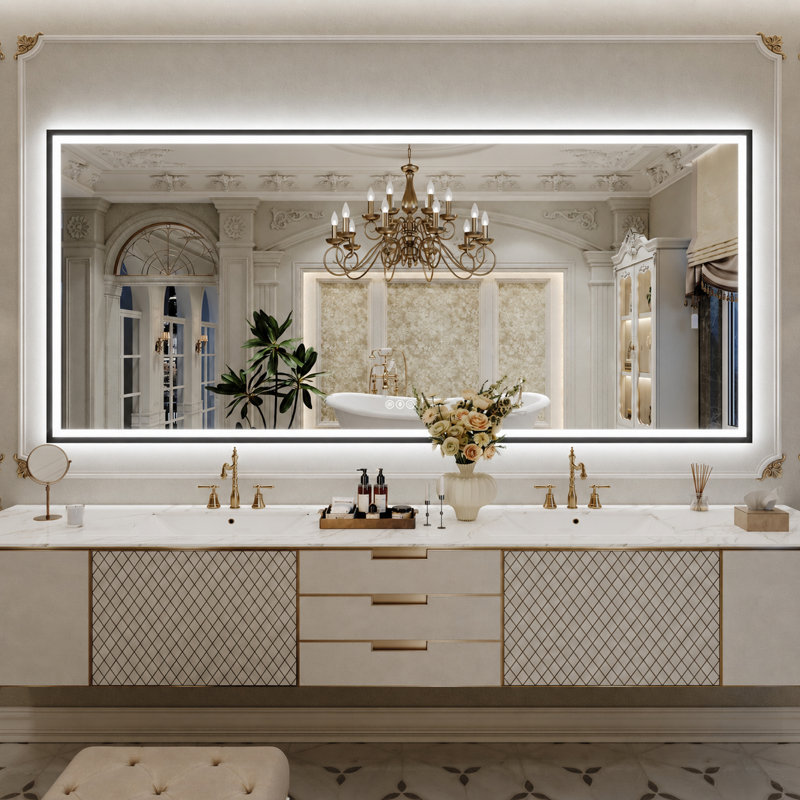 Miroir de salle de bain Lunara, 88 po x 38 po