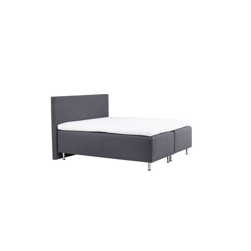 Pilvi Upholstered Bed with Mattress, Dark Gray, 180 x 205cm